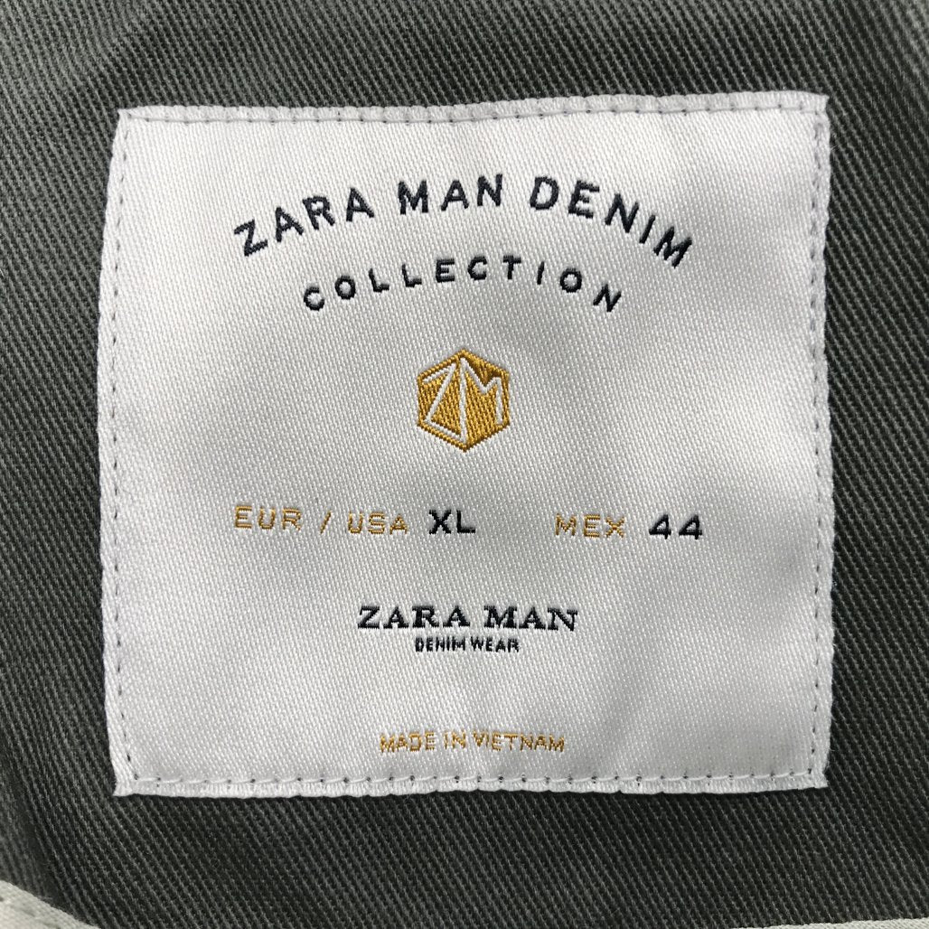 Zara Men Denim Collection Military Green Parka Size XL NEW