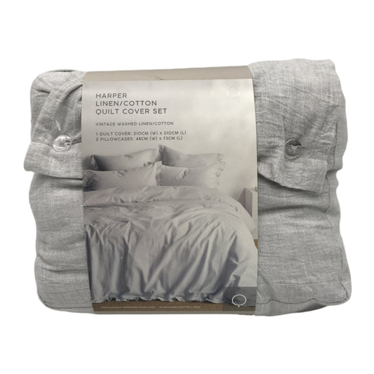 Target Harper Linen/Cotton Quilt Cover Set QUEEN NEW