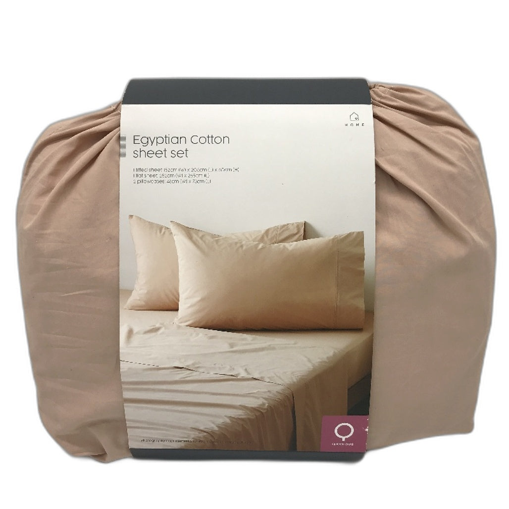 Egyptian Cotton Queen Peach Bed Sheet Set NEW