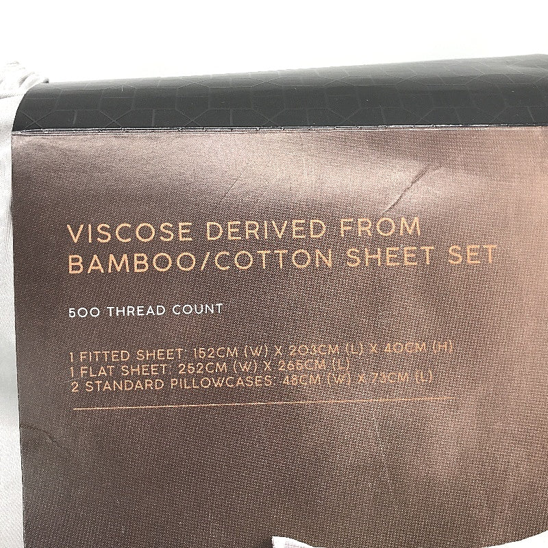 Viscose Derived from 500 Thread Bamboo/ Cotton Grey Queen Bed Set NEW