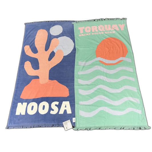 Set of 2 Noosa & Torquay Summer Soft Beach Towels NEW