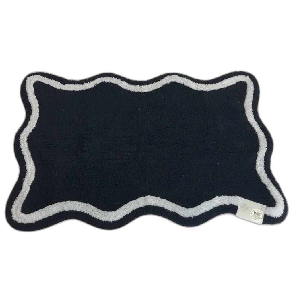 Set of 3 Assorted Colours Audrey Scalloped Bath Mats 55x85cm NEW