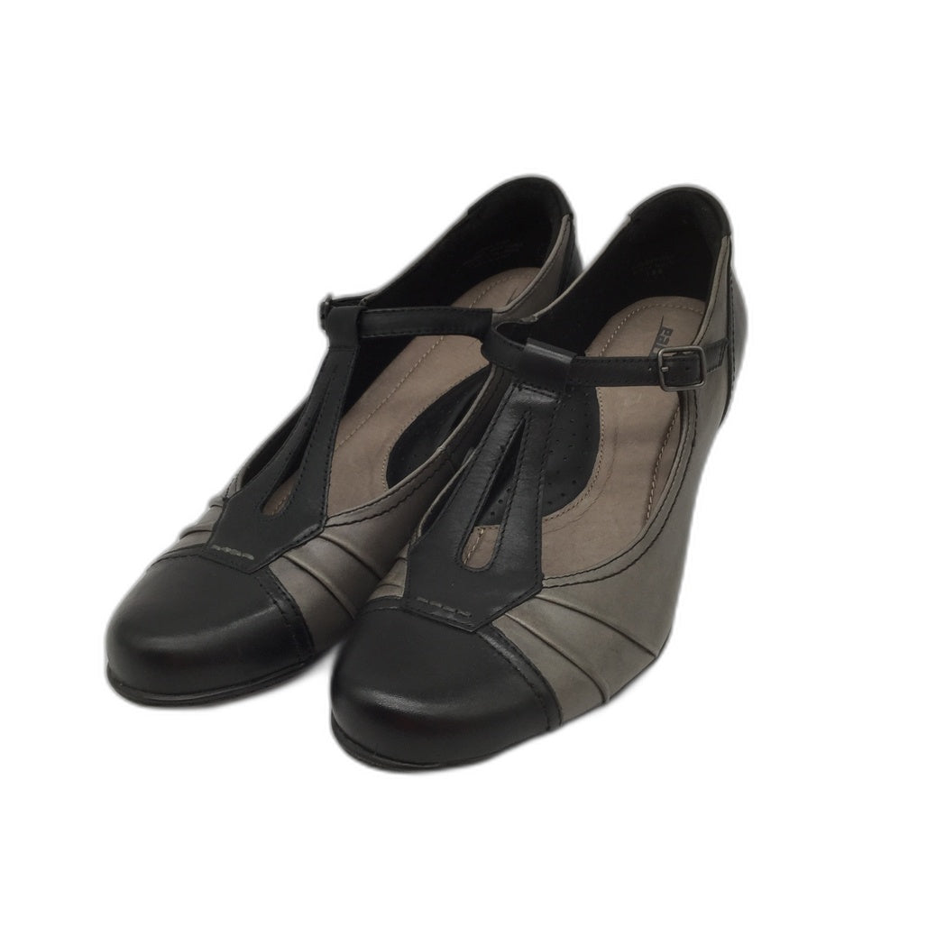 Earth Wanderlust Grey Black Soft Leather Shoes Ladies Size 12 NEW