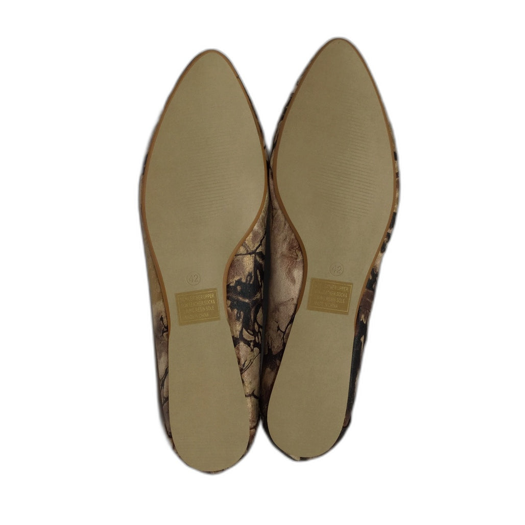 VG Design Kolage Camel Faux Leather Box Flat Shoes Ladies Size 42 NEW