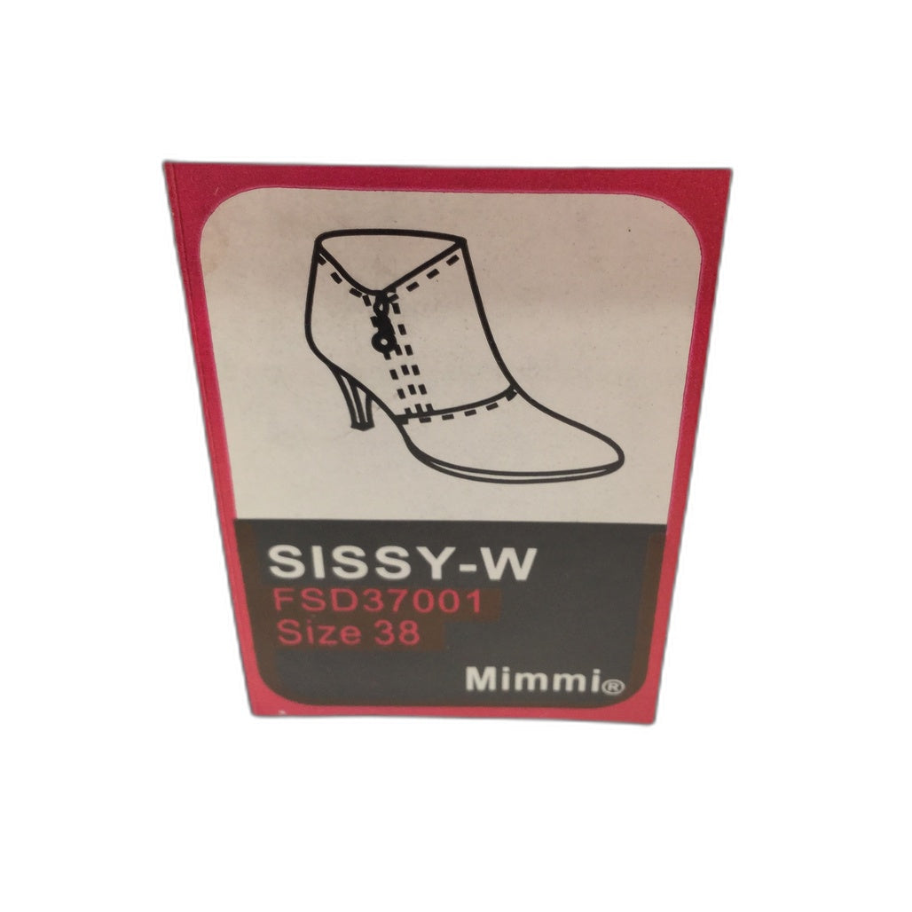 Mimmi Sissy -W Black Micro Suede Zipper Heel Bootie Ladies Size 38 NEW