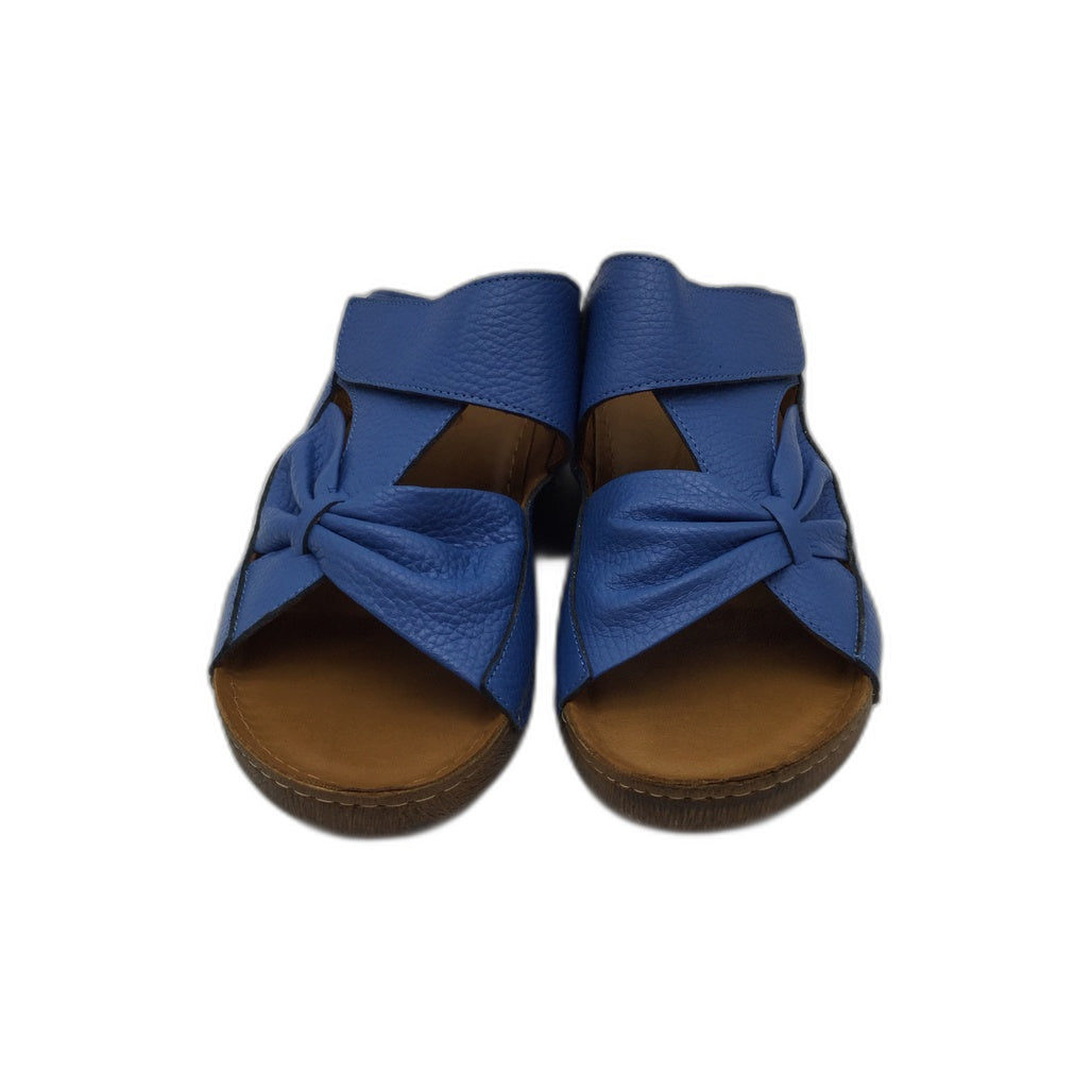 Adesso Lexi Cornflower Blue Bow Mule Leather Slides Ladies EU 41 NEW