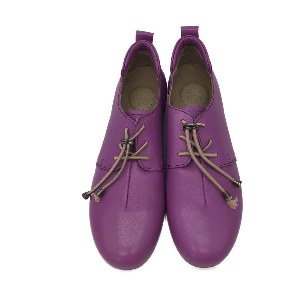 Adesso Sarah Violet Leather Toggle Lace Ladies Shoes EUR 42 NEW