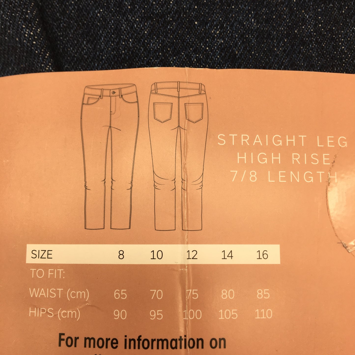 Serra Denim Straight Leg High Rise 7/8th Jeans Ladies Size 10 NEW