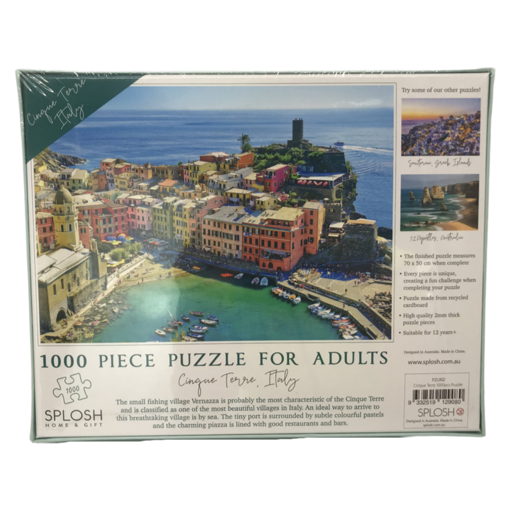 Splosh Cirque Terre Italy 1000pc 70x50cm Jigsaw Puzzle Ages 12+ Yrs NEW