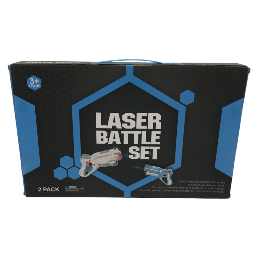 2 Pack Multiplayer Battery-powered Laser Battle Set Blue & White Ages 3+ Yrs NEW