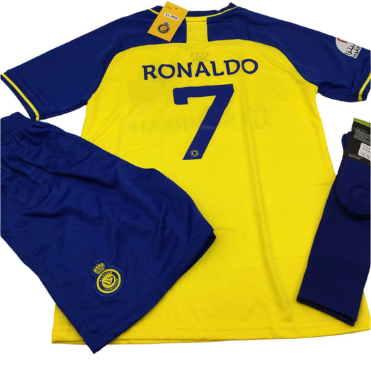 Alnassr F.C. Ronaldo #7 TShirt, Shorts & Sock Set 12-13Yrs Mens Size XS NEW