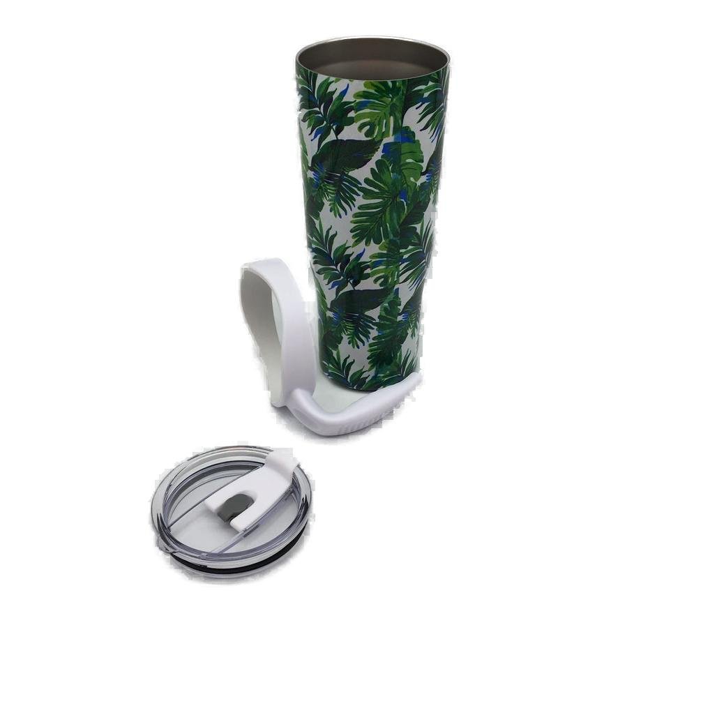 Thily 1180ml Stainless Steel Green Plants Handle/Straw Travel Mug NEW