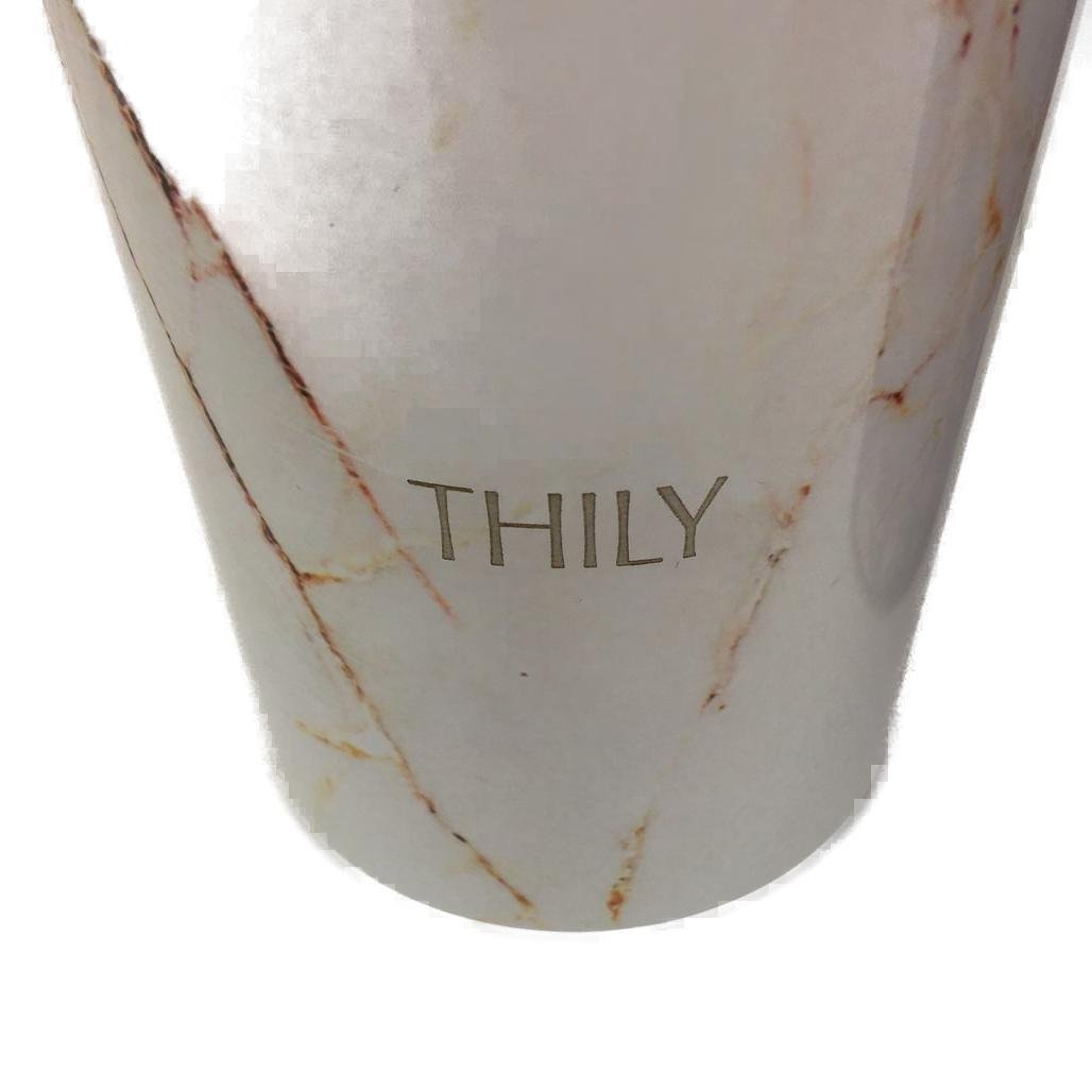 Thily 2 Piece Stainless Steel Gold & Blue Marble 780ml Travel Tumblers NEW