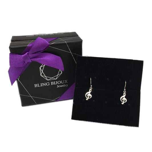 Bling Bijoux Sterling Silver 925 Melody Note Earring In Gift Box NEW