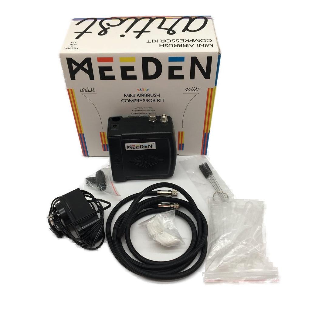 Meeden Mini Air Brush Compressor Kit with 12 Paints MD-AC300H NEW