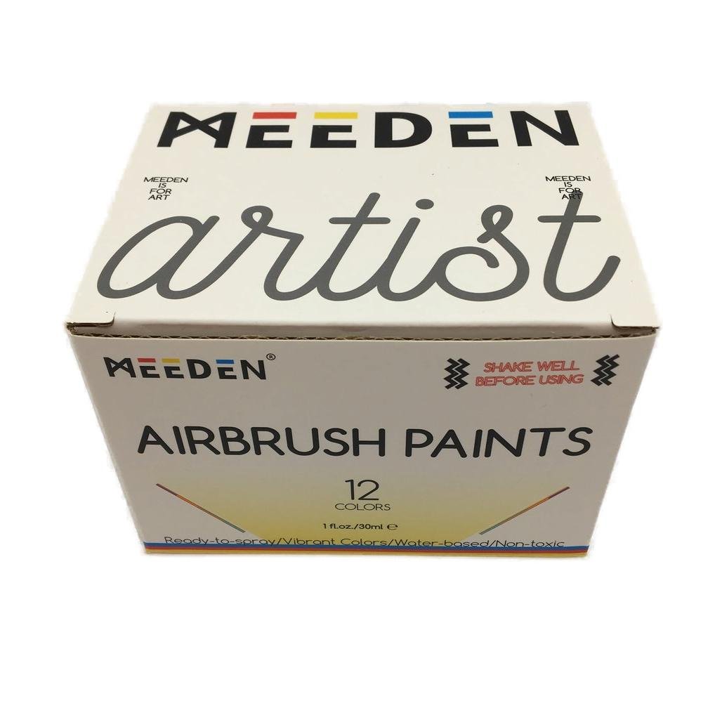 Meeden Mini Air Brush Compressor Kit with 12 Paints MD-AC300H NEW