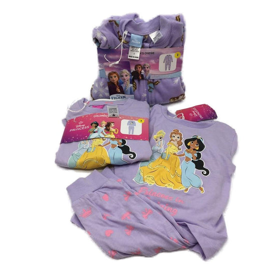 Disney Princess Licensed Girls PJs Set of 3 Size 2 NEW