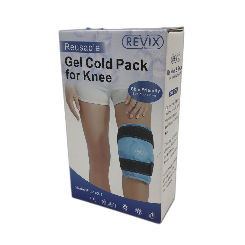 Revix Reusable Skin Friendly Soft Plush Lining Gel Cold Pack for Knee Blue NEW