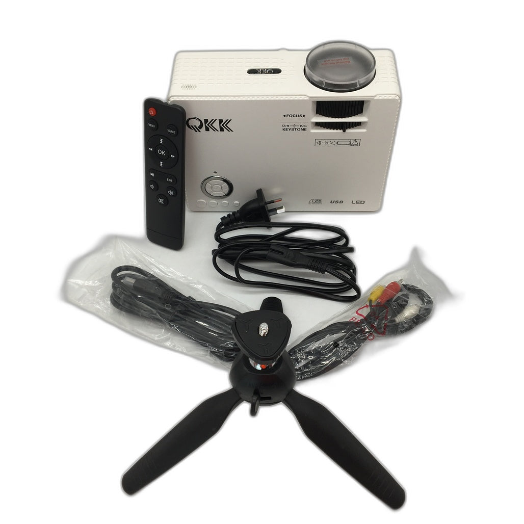 QKK Mini Projector Home Theater PJ0436 AKO210605-33V White NEW