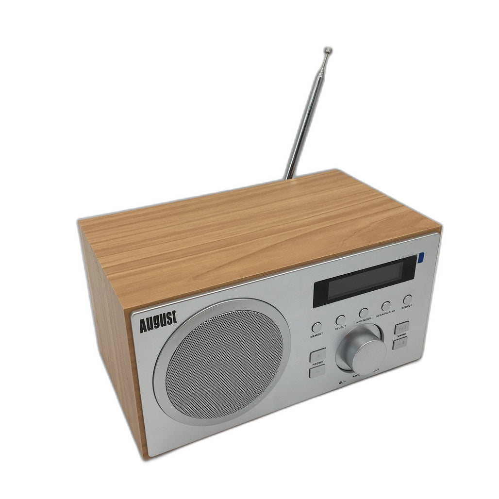 August DAB/DAB +/FM & Bluetooth Radio MB420K Wooden NEW