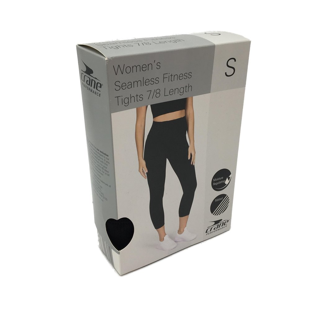 Crane Performance Womens Ribbed Seamless Fitnes 7/8 Tights Size S NEW