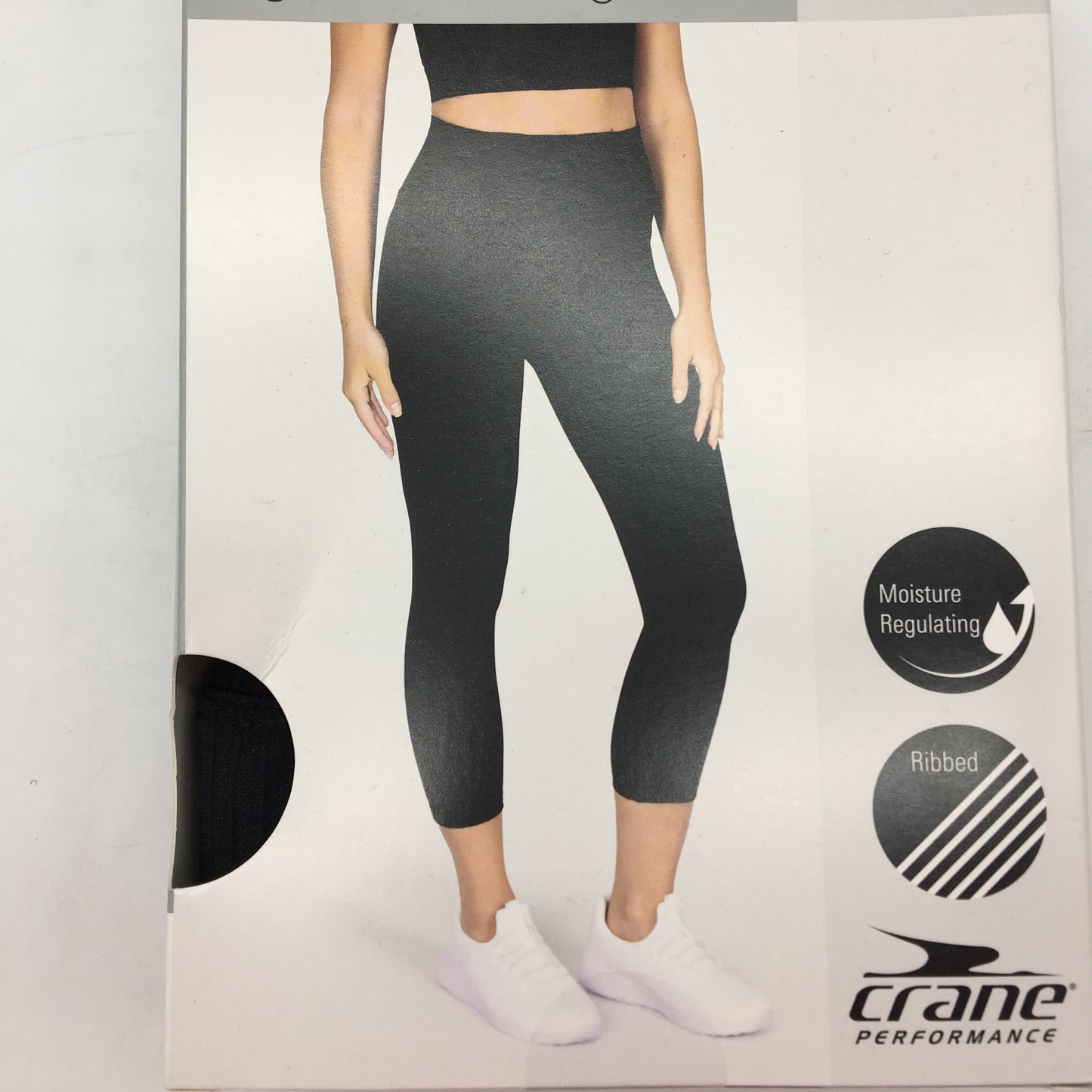 Crane Performance Womens Ribbed Seamless Fitnes 7/8 Tights Size S NEW