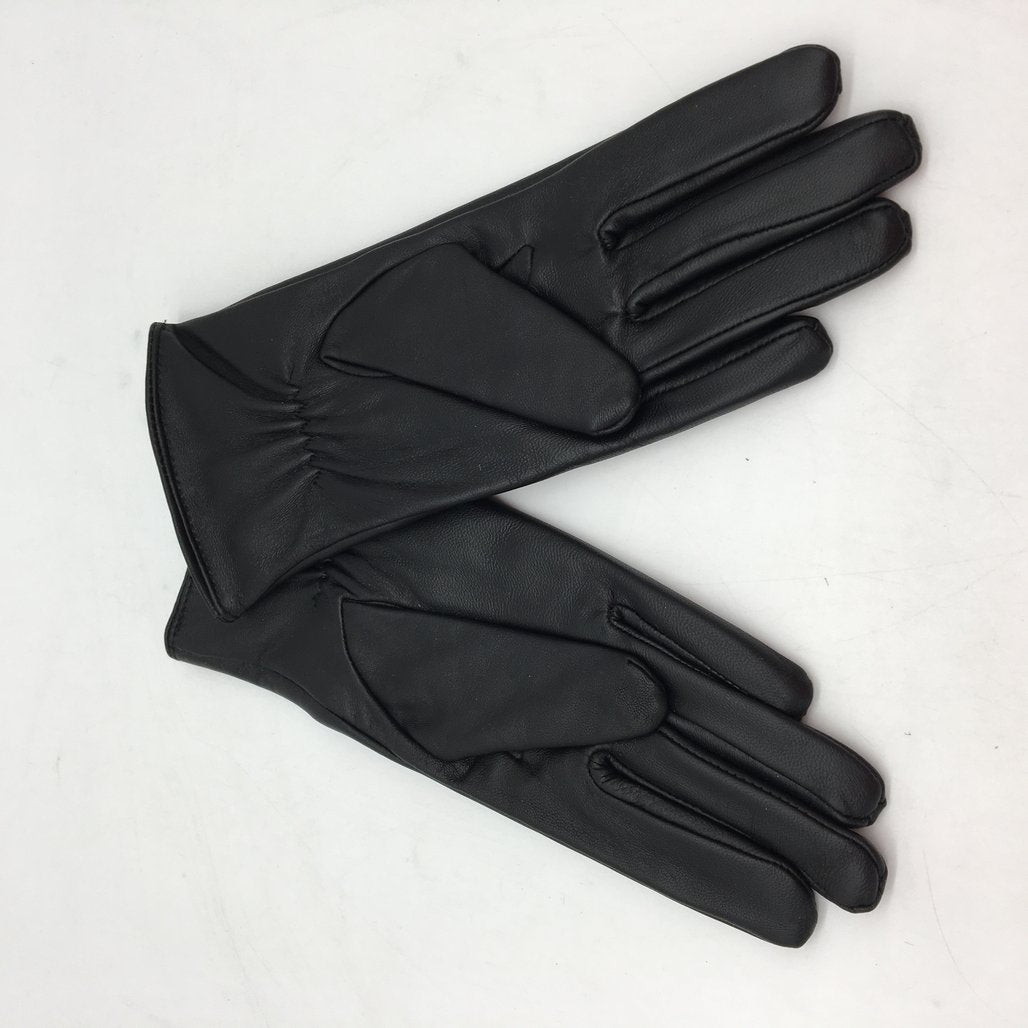 Sierra Womens Lining Leather Winter Black Gloves Size M NEW