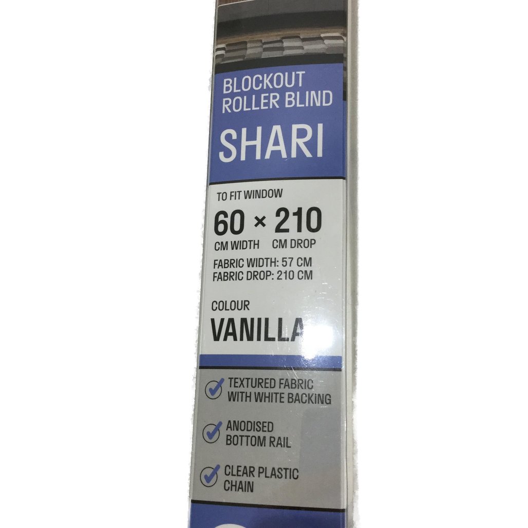 Markisol Set of 2 Shari Single Blockout Roller Blinds Vanilla 60 x 210cm NEW