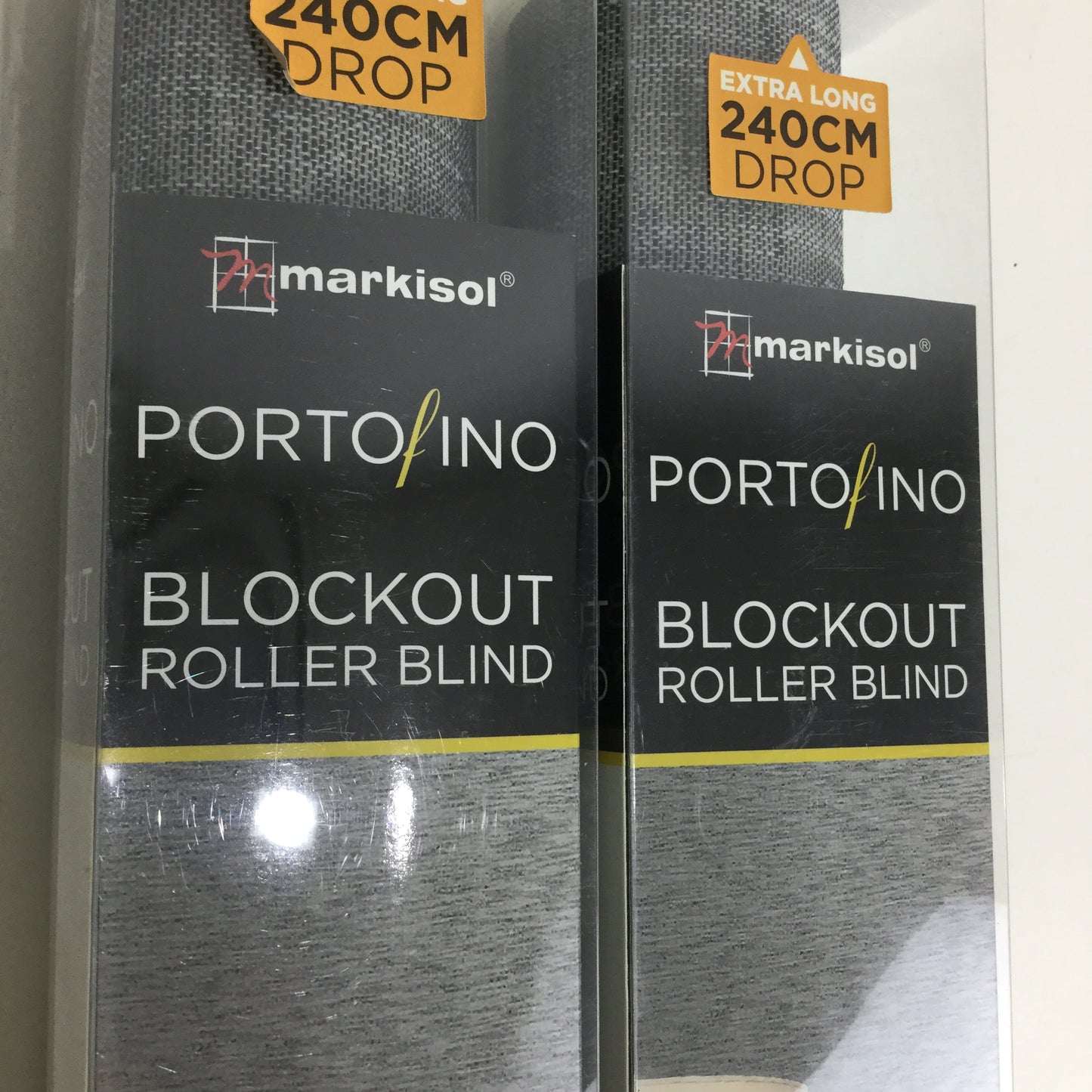 Markisol Set of 2 Portofino Blockout Roller Blinds Pepper 60 x 240cm NEW