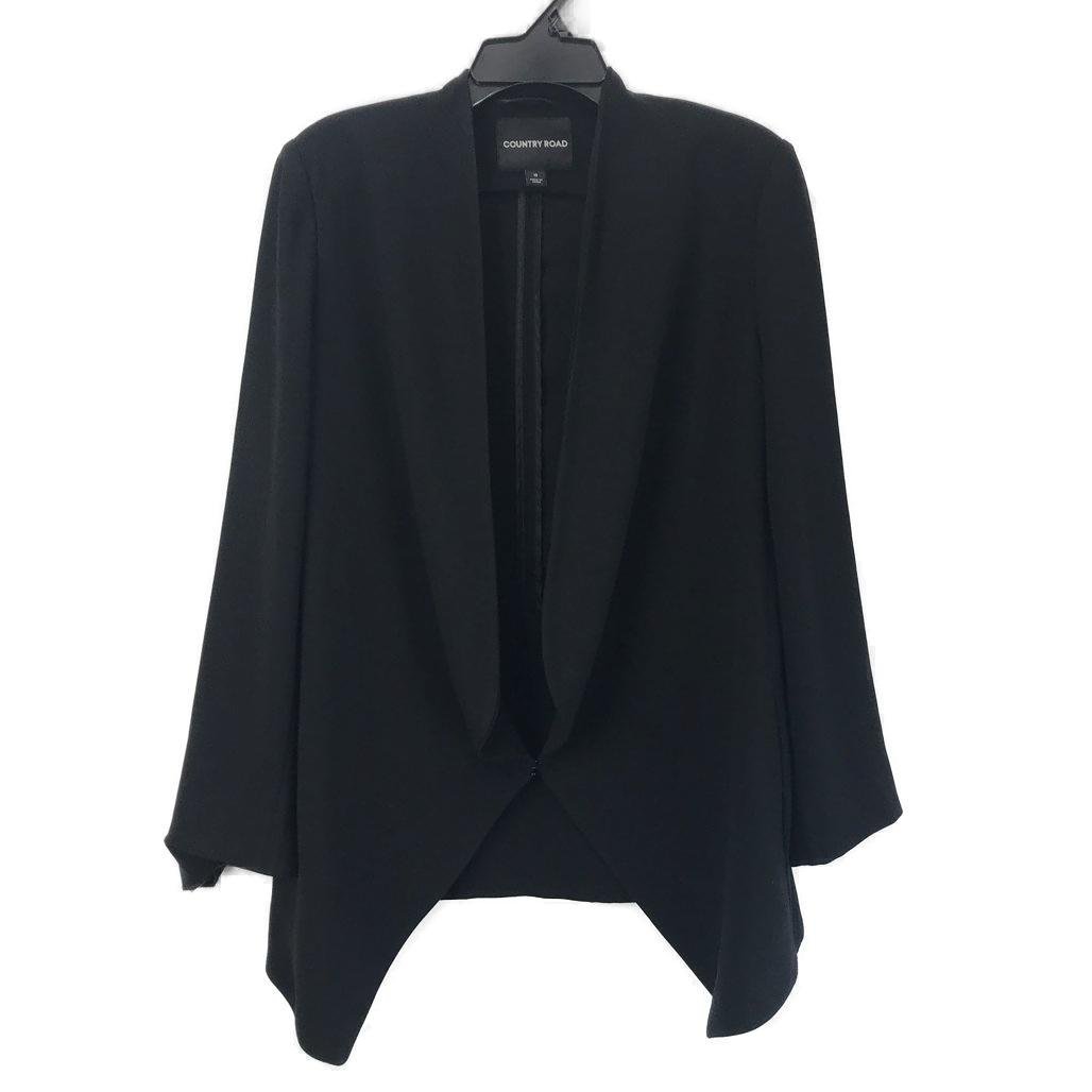 Country Road Black Waterfall Blazer Size 10* Neighbours Teresa