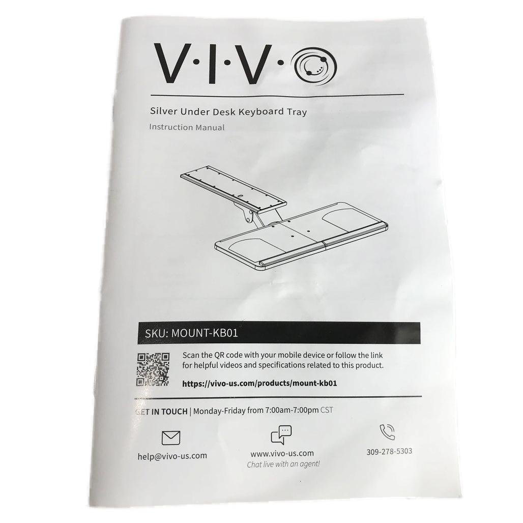 V.I.V. Silver Under Desk Keyboard Tray MOUNT-KB01 NEW