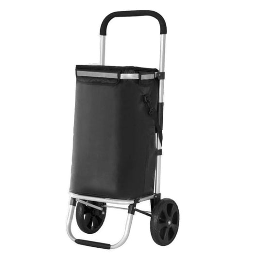 eMajin Black Cloth Foldable Collapsible Wheeled 45L Shopping Trolley NEW