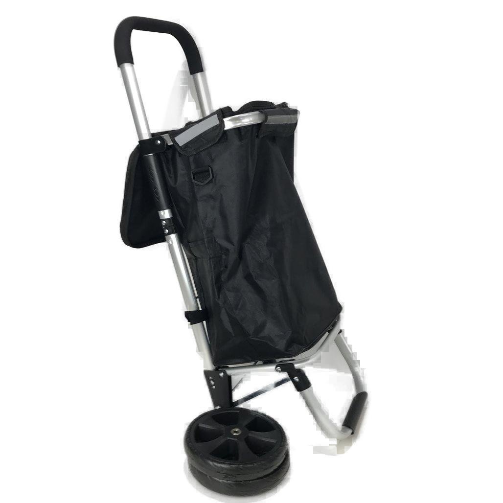 eMajin Black Cloth Foldable Collapsible Wheeled 45L Shopping Trolley NEW