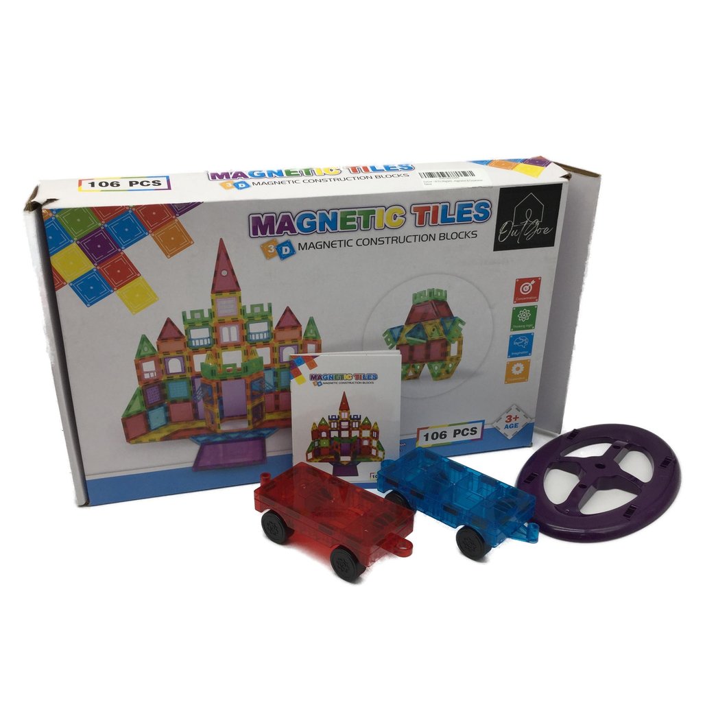 106 Pcs Magnetic Tiles 3D Construction Blocks Education Toy Ages 8+ NEW