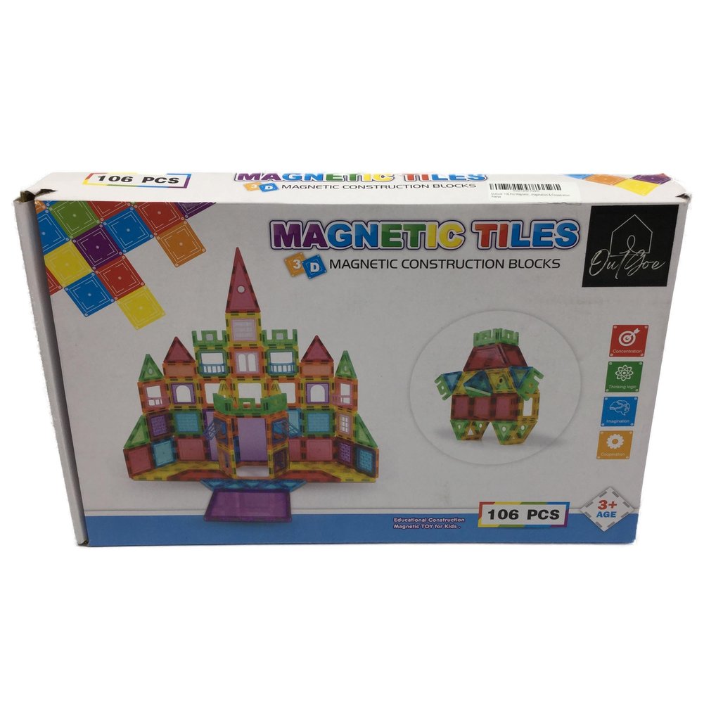 106 Pcs Magnetic Tiles 3D Construction Blocks Education Toy Ages 8+ NEW