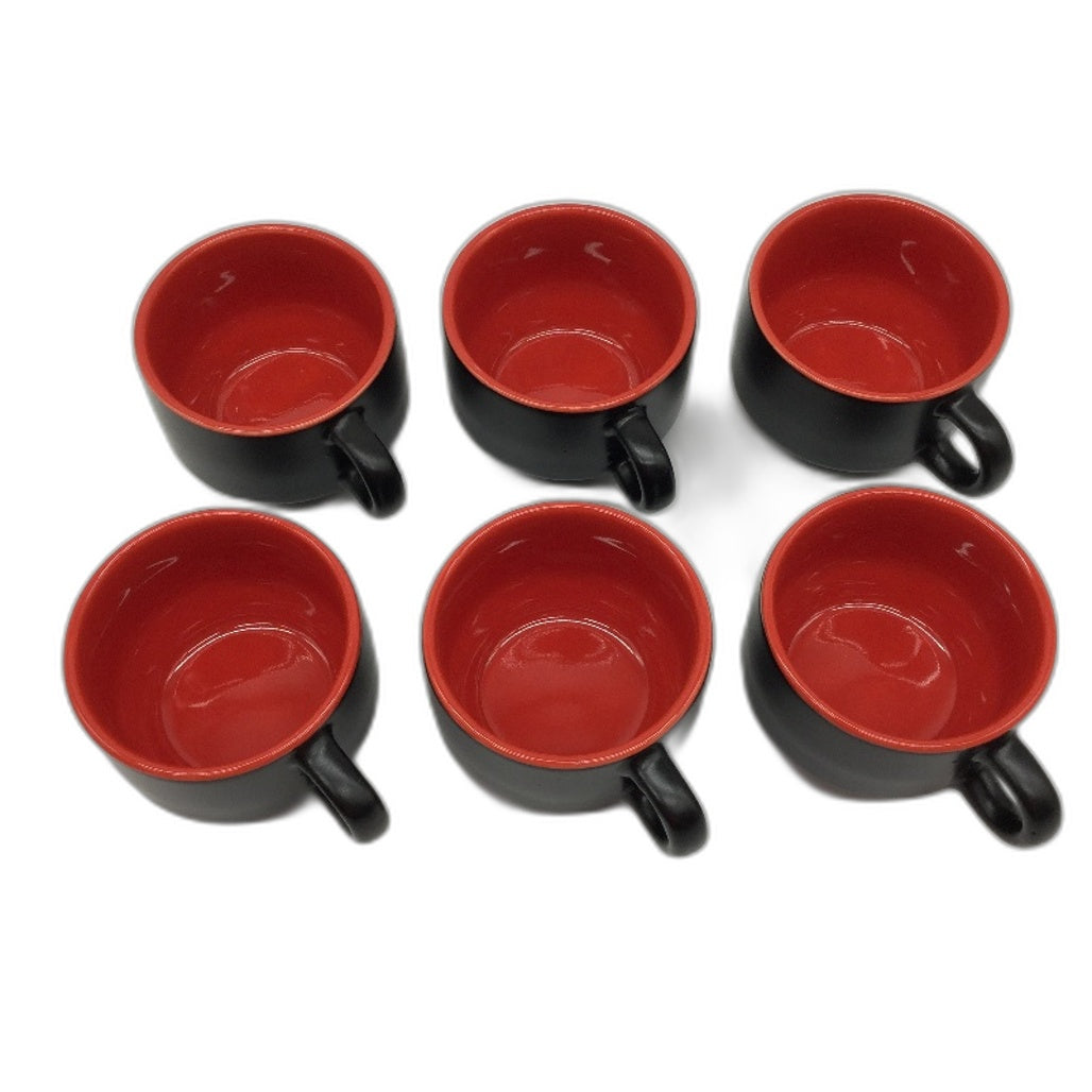 Miamio Black Le Papillon Tassen Espresso Mug Set of 6 NEW