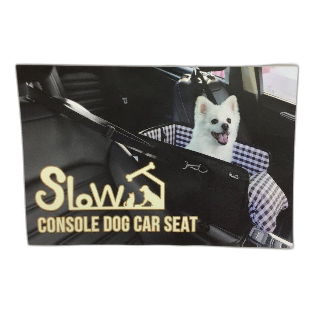 Slow Black Console Dog Car Seat with Safety Belt and Soft Cushions NEW