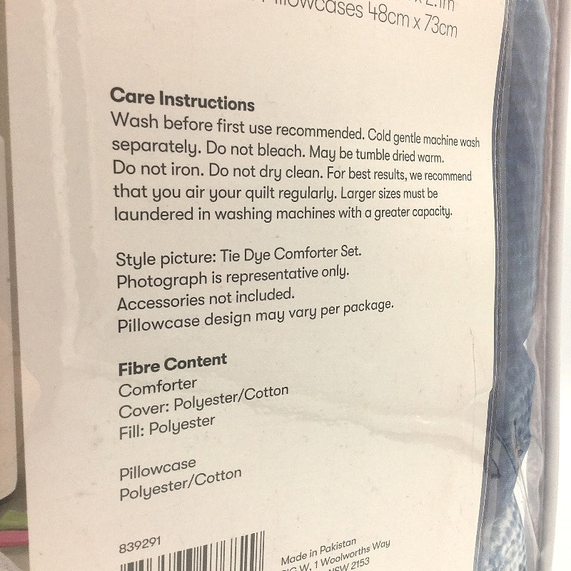 K-D 3 piece Comforter Double Blue Bed Sheet Set NEW