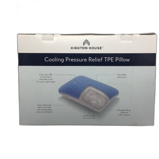 Kirkton House Cooling Pressure Relief TPE Pillow with Zipper Closure NEW