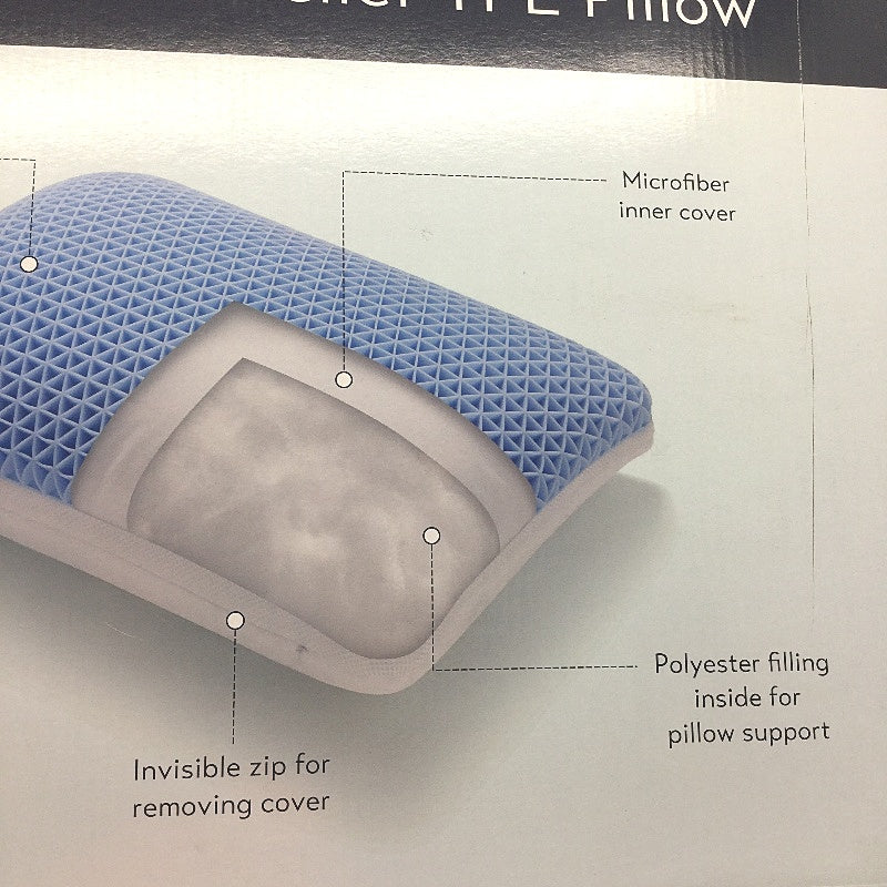 Kirkton House Cooling Pressure Relief TPE Pillow with Zipper Closure NEW