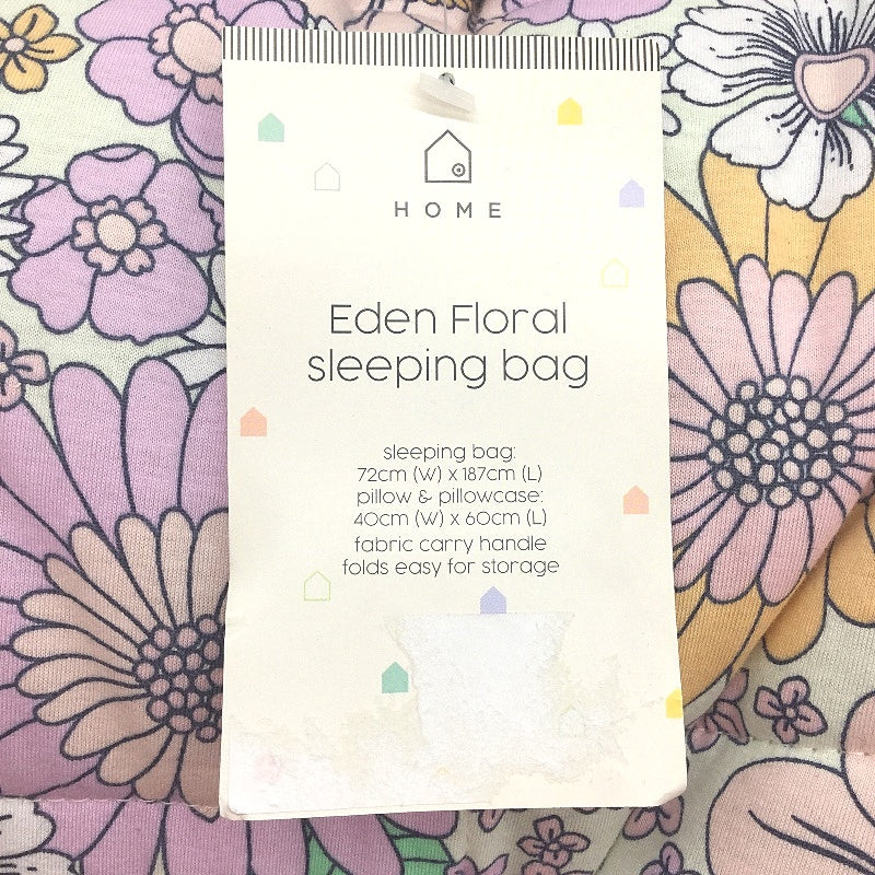 Kids Floral Quilt Eden Sleeping Bag & Pillow with Cotton Cover NEW