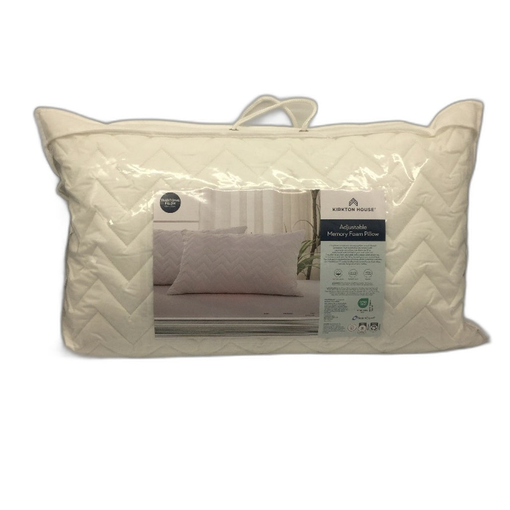 Kirkton House Adjustable Memory Foam Pillow with Removable PIllow Protector NEW