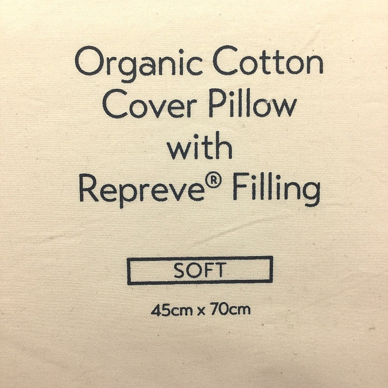 Kirkton House Soft Organic Cotton Cover Pillow with Filling 45x70cm NEW