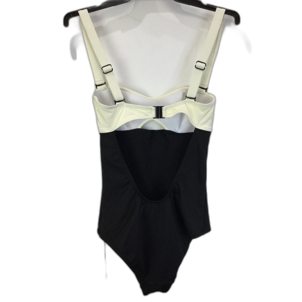 Bondi Born Black & Cream Beige 'Goldie' One Piece Swimsuit Ladies Size S NEW