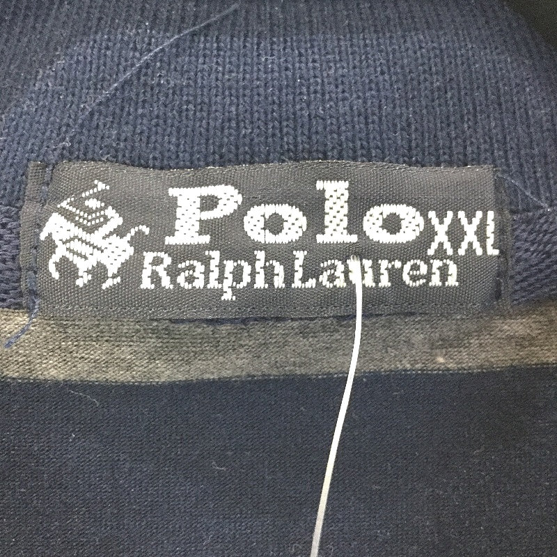 Polo Ralph Lauren Navy & Grey Striped Shirt Mens Size XXL PreOwned