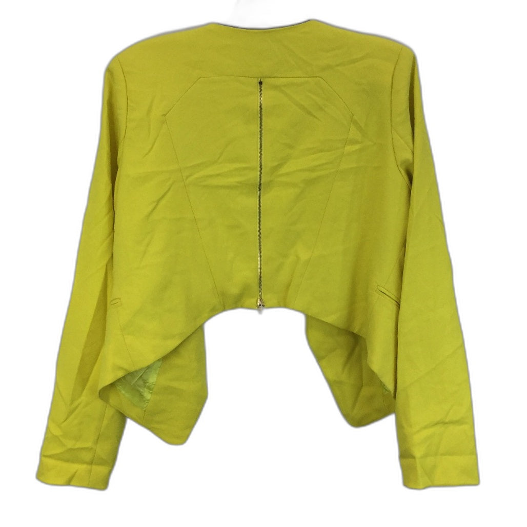 Caroline Morgan Yellow Cropped Blazer Jacket w/ Zip Up Back Ladies Size AU 12 NEW