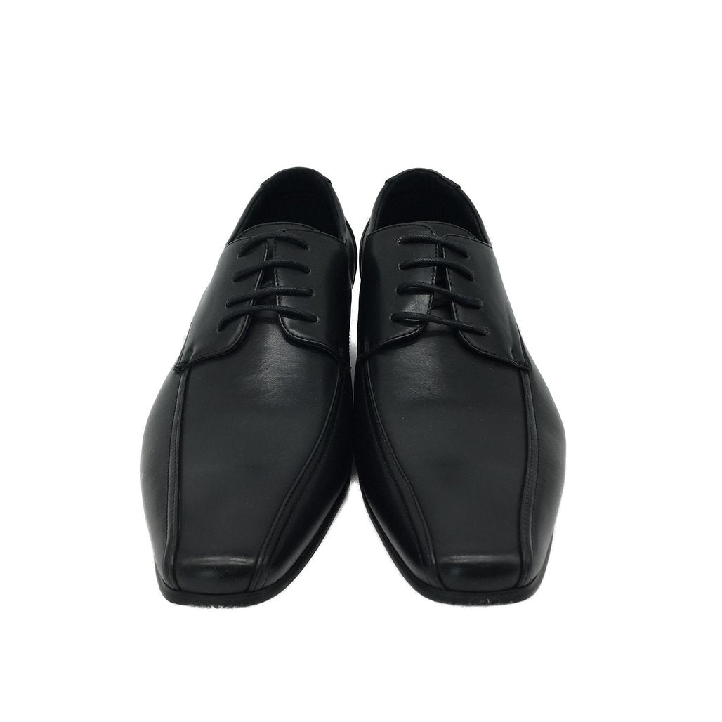 Boston Bros Mens Cadel-M Black Leather Look Formal Shoes Size 45 NEW