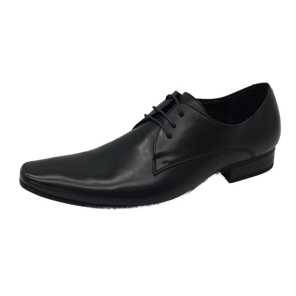 Boston Bros Mens Claude-M Black Leather Look Formal Shoes Size 46 NEW