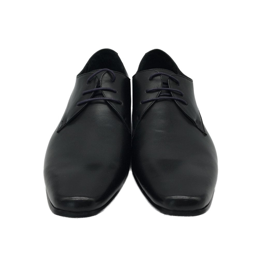 Boston Bros Mens Claude-M Black Leather Look Formal Shoes Size 46 NEW