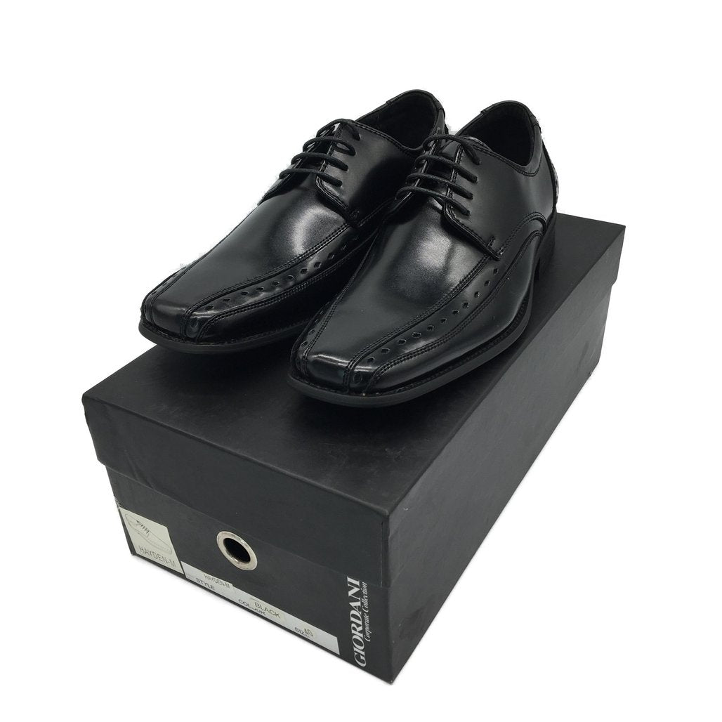 Enzo Capaldi Mens Black Leather Look Formal Shoes Size 41 NEW